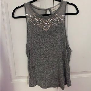 Grey abercrombie mesh top tank
